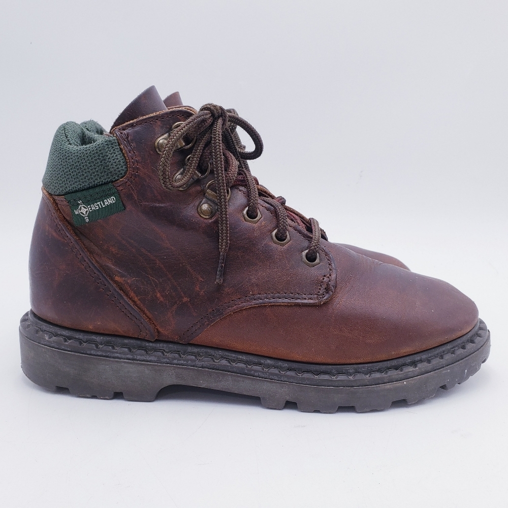 Vintage‎ 90s Eastland Womens Size 8 Brown Leather Lace Up Ankle Boots